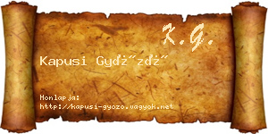Kapusi Győző névjegykártya