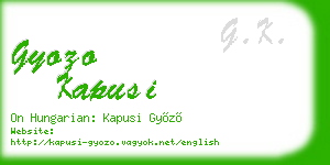 gyozo kapusi business card